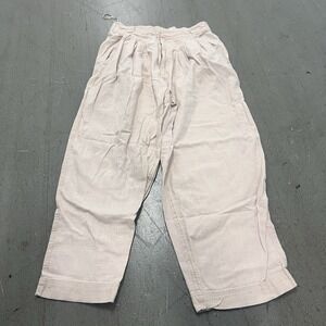 Free People Pants Womens Medium Pink Linen Blend Pull-On Elastic Waist Size 4